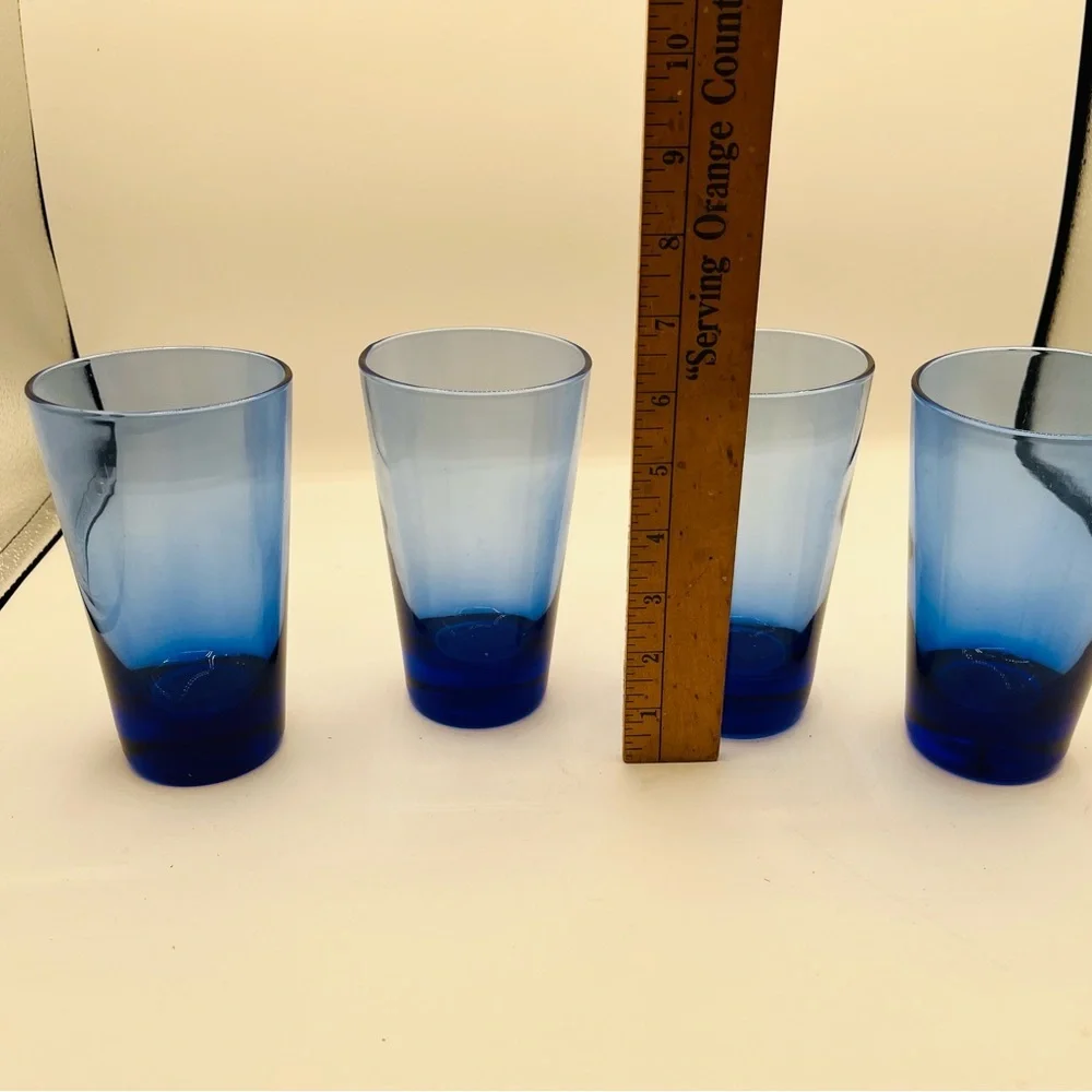 Blue Ombre Tumbler Glass Set - 4 Pack